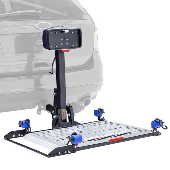 Silver Spring DR-300 powered mobility carrier mounted behind a vehicle